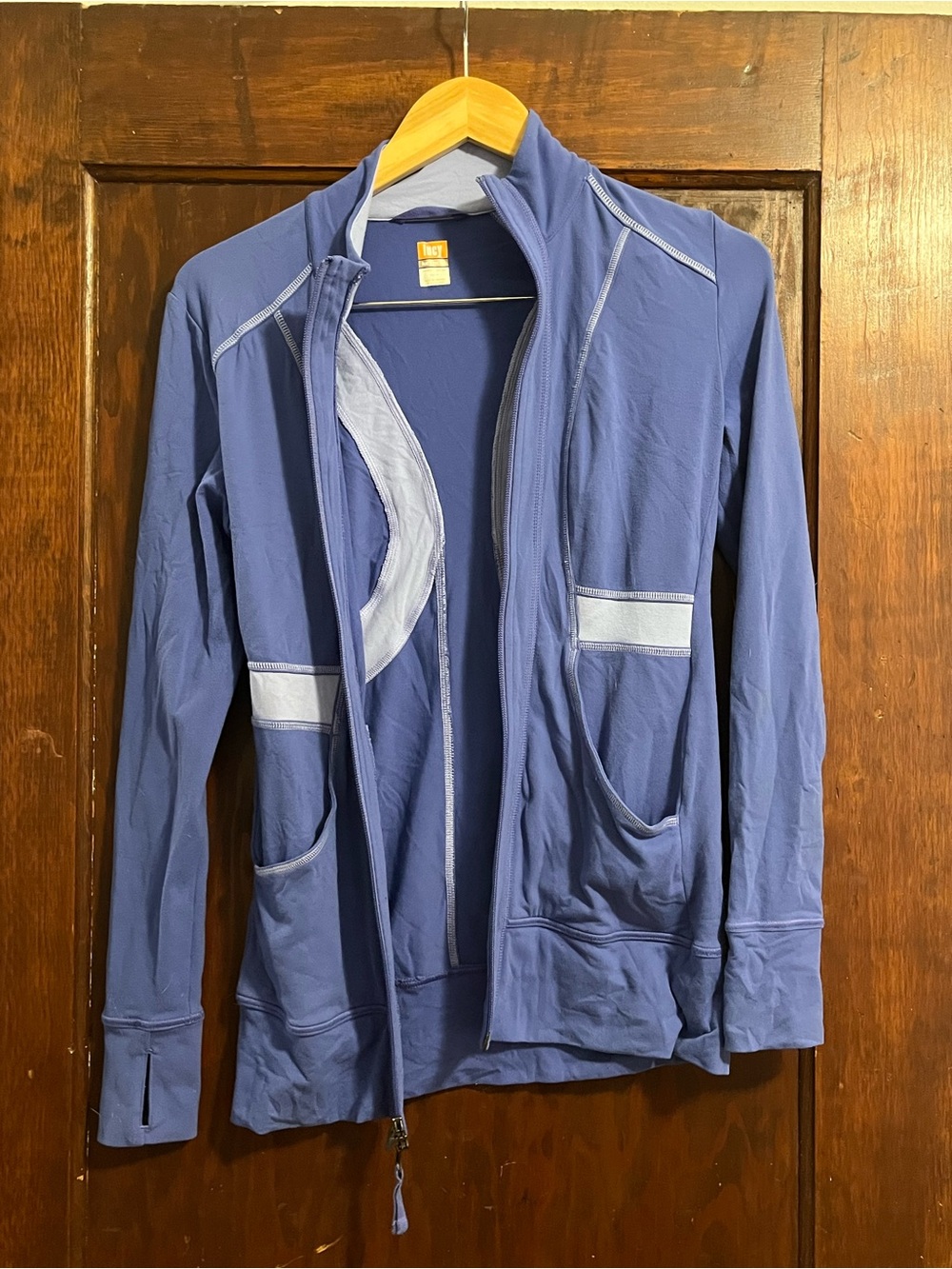 Lucy Activewear Full Zip Athletic Jacket Periwinkle Blue Thumbholes XS